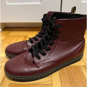 Dr. Martens Leyton Boots Red Leather Oxblood